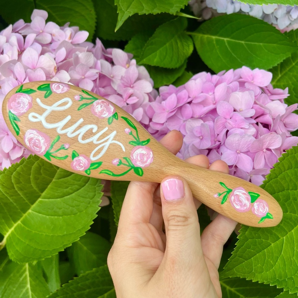 Hand-Painted Baby Hairbrushes